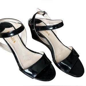 Prada Patent Leather Sandals, 37.5